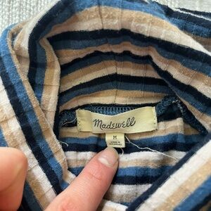 Madewell Navy, Tan & Cream Striped Tee